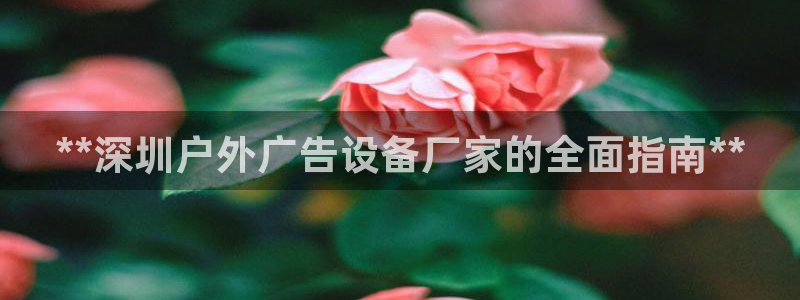 杏宇平台总代理电话：**深圳户外广告设备厂家的全面指南**